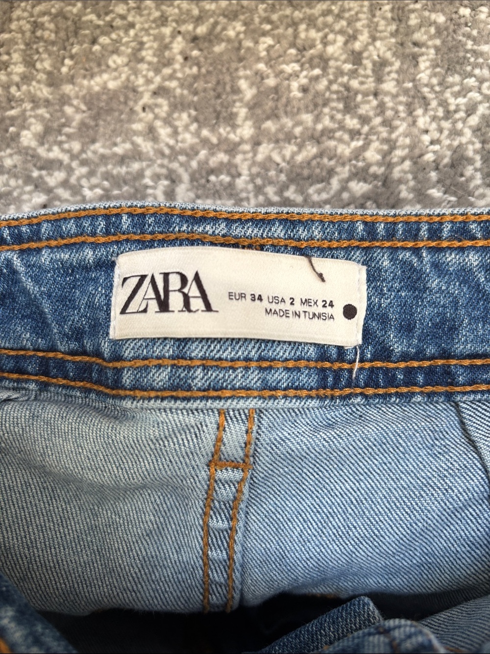 Zara Blue Wide-Leg Flare Jeans - Picture 7 of 8